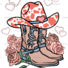 Boots Orange Western Valentines DTF Transfer