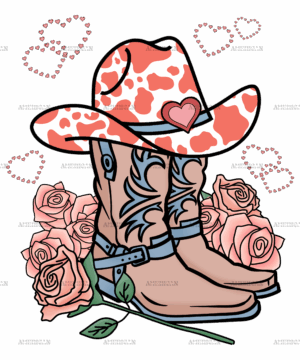 Boots Orange Western Valentines DTF Transfer