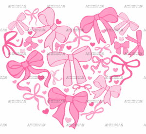 Bows Heart DTF Transfer