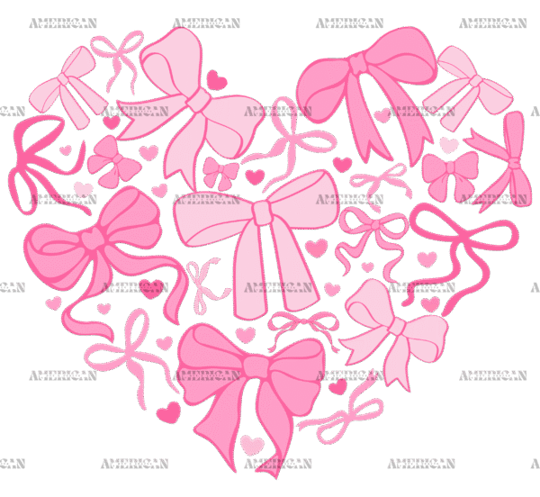 Bows Heart DTF Transfer