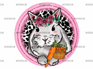 Bunny Cowhide Pink Hallow DTF Transfer