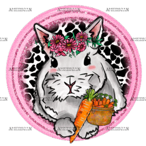 Bunny Cowhide Pink Hallow DTF Transfer