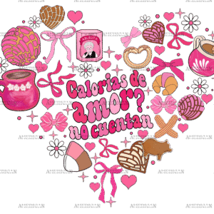 Calorias De Amor No Cuentan Heart DTF Transfer