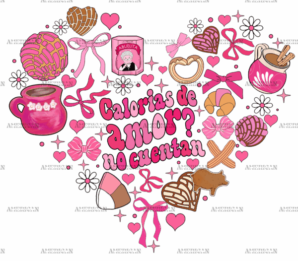 Calorias De Amor No Cuentan Heart DTF Transfer