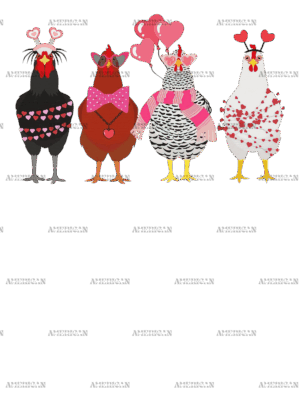 Chicken Valentine DTF Transfer