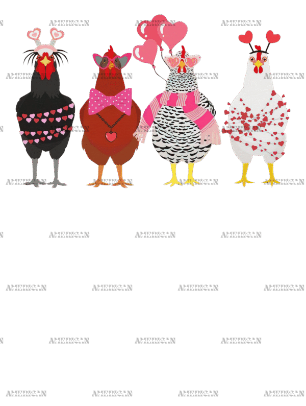 Chicken Valentine DTF Transfer