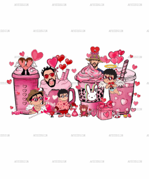 Coffee Bad Bunny Valentine DTF Transfer