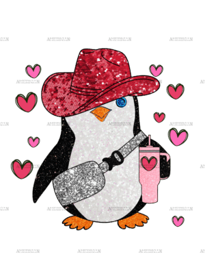 Cowgirl Love Penguin DTF Transfer