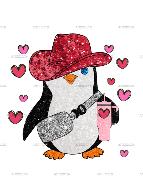 Cowgirl Love Penguin DTF Transfer
