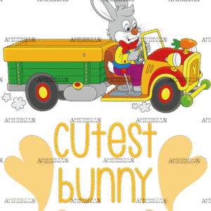 Cutest Bunny Truck DTF Transfer