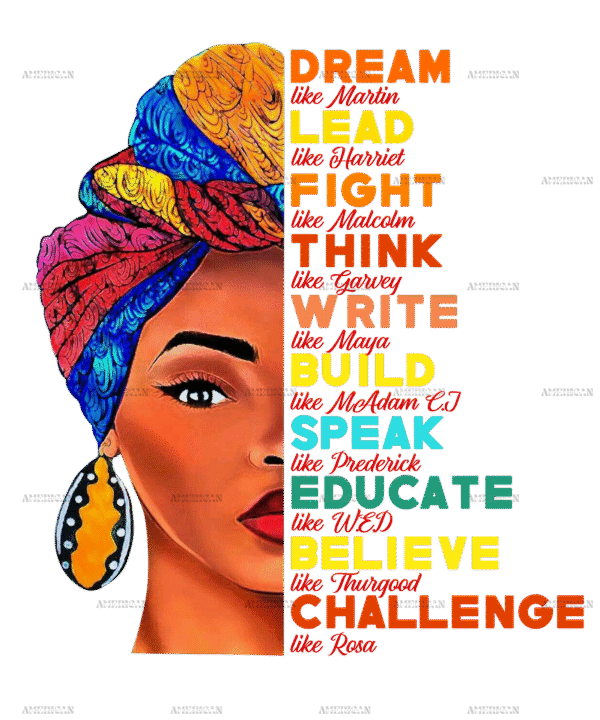Dream Like Martin Afro Girls Black History Month DTF Transfer
