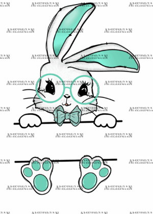Easter Bunny Name Frame DTF Transfer