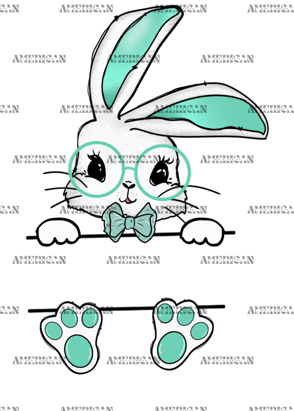 Easter Bunny Name Frame DTF Transfer