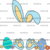 Easter Bunny Name Frame Blue-4 DTF Transfer