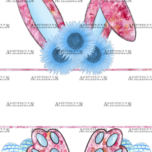 Easter Bunny Name Frame Blue-5 DTF Transfer