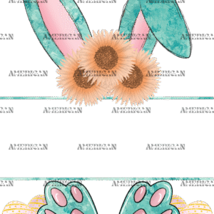 Easter Bunny Name Frame Green DTF Transfer