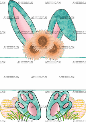 Easter Bunny Name Frame Green DTF Transfer