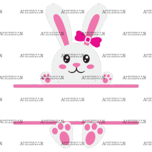 Easter Bunny Name Frame Pink-3 DTF Transfer