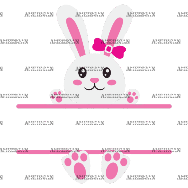 Easter Bunny Name Frame Pink-3 DTF Transfer