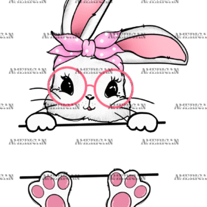 Easter Bunny Name Frame Pink-4 DTF Transfer