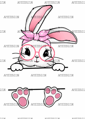 Easter Bunny Name Frame Pink-4 DTF Transfer