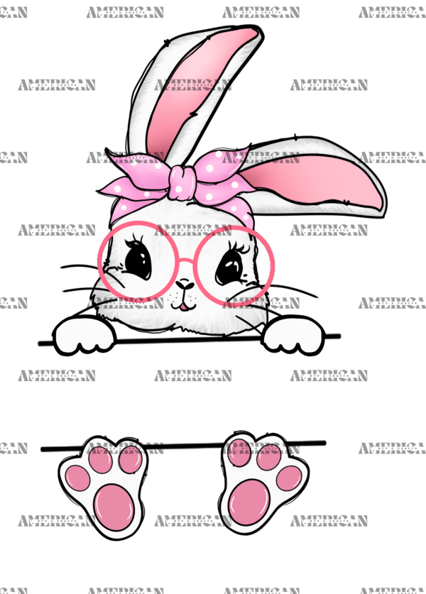 Easter Bunny Name Frame Pink-4 DTF Transfer