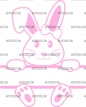 Easter Bunny Name Frame Pink-5 DTF Transfer