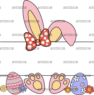 Easter Bunny Name Frame Pink-6 DTF Transfer