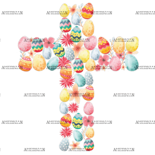 Easter Eggs Cross DTF Transfer