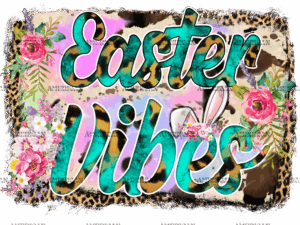 Easter Vibes Leopard Frame DTF Transfer