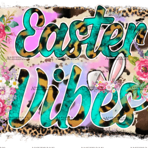 Easter Vibes Leopard Frame DTF Transfer