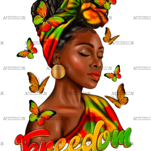 Freedom Afro Woman Juneteenth DTF Transfer
