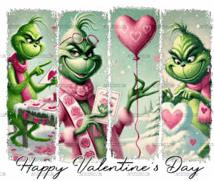 Grinch Valentine DTF Transfer