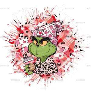 Grinchy Love Coffee Leopard DTF Transfer