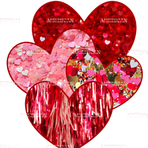 Group Of Valentine Hearts DTF Transfer