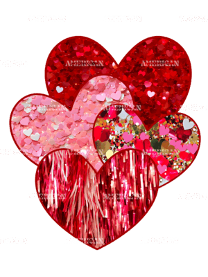 Group Of Valentine Hearts DTF Transfer