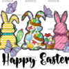 Happy Easter Back Bunnies DTF Transfer