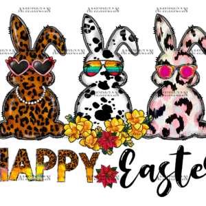Happy Easter Bunnies DTF Transfer
