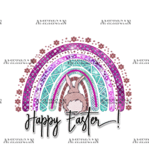 Happy Easter Bunny Rainbow DTF Transfer