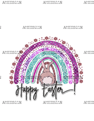 Happy Easter Bunny Rainbow DTF Transfer