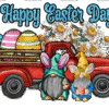 Happy Easter Day Red Truck DTF Transfer