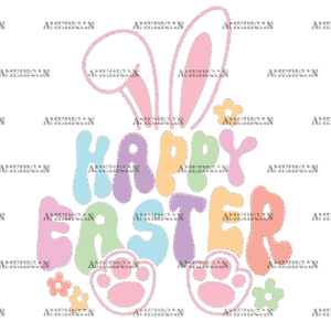 Happy Easter Groovy DTF Transfer