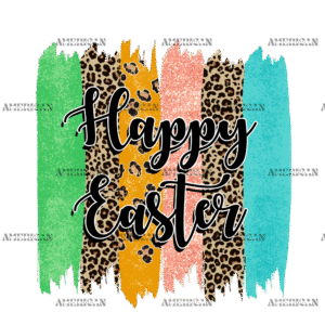 Happy Easter Leopard Paint DTF Transfer