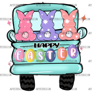Happy Easter Truck-2 DTF Transfer