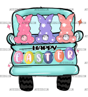 Happy Easter Truck-2 DTF Transfer