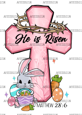 He Is Risen Bunny DTF Transfer