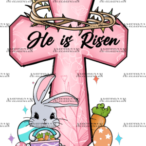 He Is Risen Bunny DTF Transfer