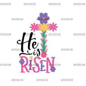 He Is Risen Flower Cross DTF Transfer