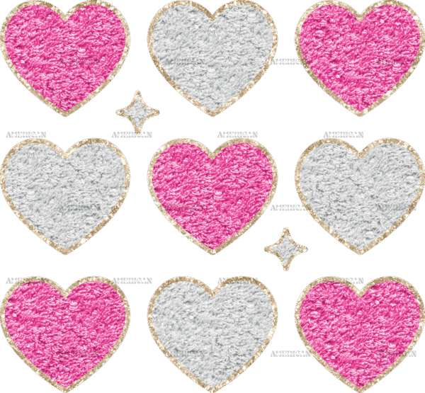 Hearts Love DTF Transfer