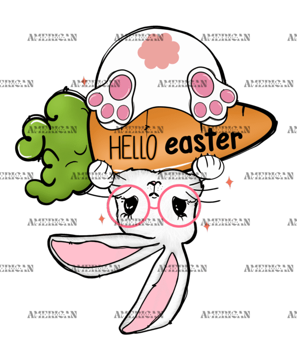 Hello Easter Inverted DTF Transfer